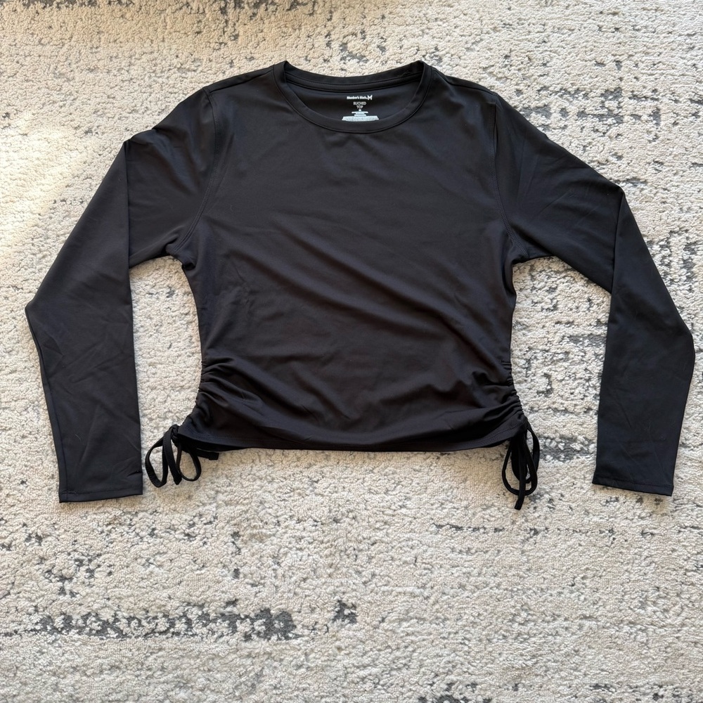 NWT-Member’s Mark Women’s Black Long Sleeve Ruched Women's Top Sz M - Picture 6 of 12
